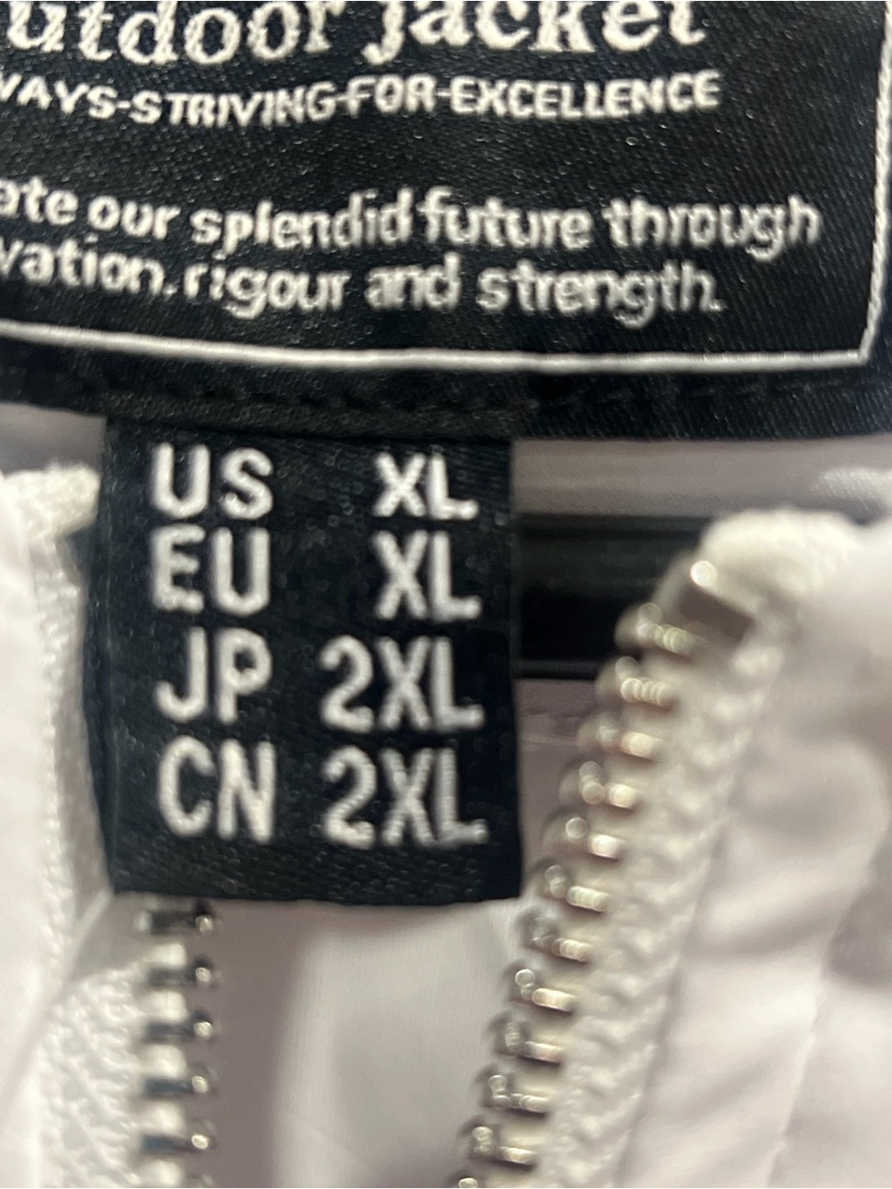 White Zip-Up Bomber Jacket - Picture 5 of 5